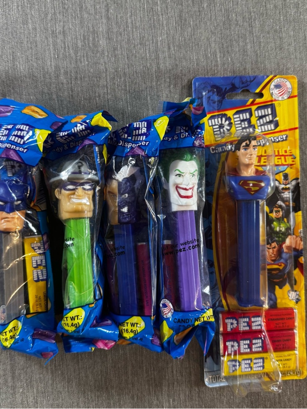 Sealed Retired Pez Dispensers Batman, Superman and Villains Set of 5 NEW